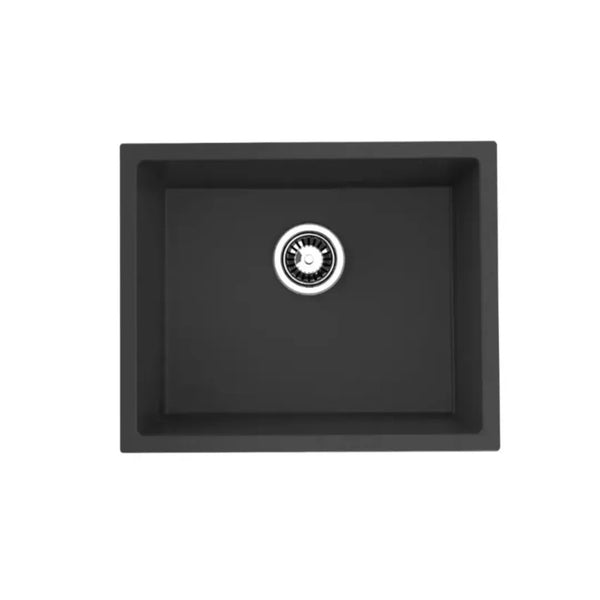 Avella 550mm Matte Black Granite Kitchen & Laundry Sink