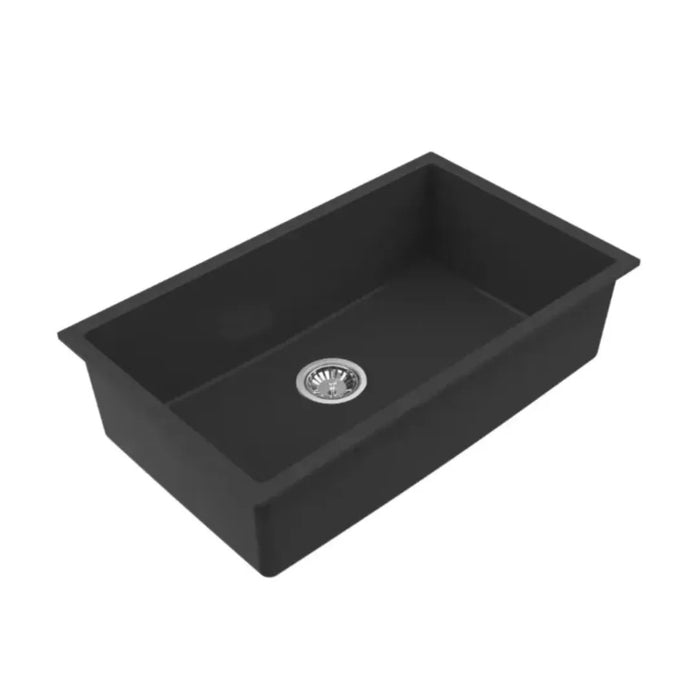 Avella 750mm Matte Black Granite Kitchen & Laundry Sink