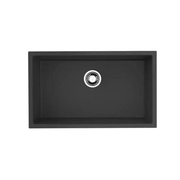 Avella 750mm Matte Black Granite Kitchen & Laundry Sink