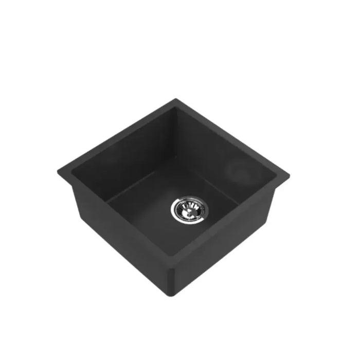 Avella 450mm Matte Black Granite Kitchen & Laundry Sink