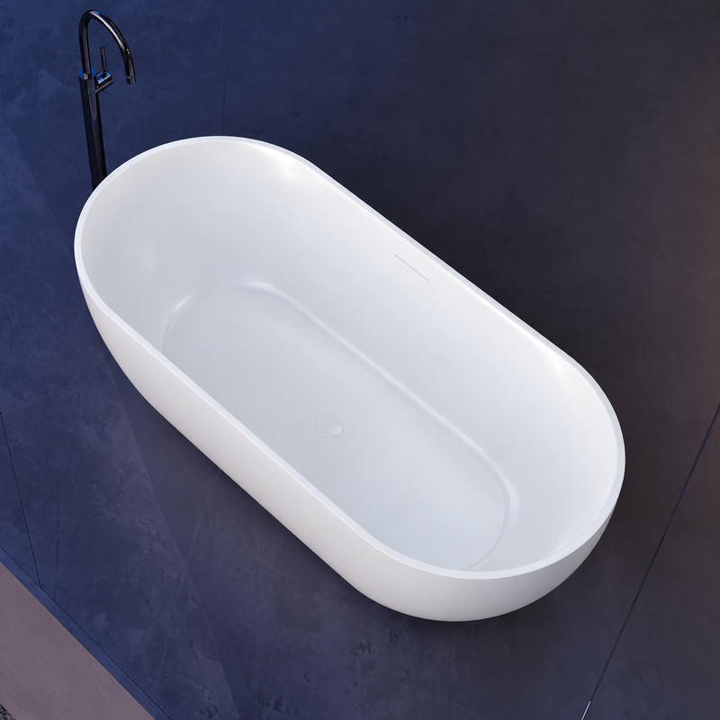 Catania Oval Egg 1400mm Gloss White Designer Freestanding Bath Tub