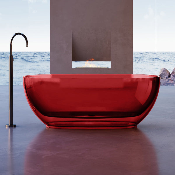 Vetra 1700mm Garnet Translucent Resin Stone Freestanding Bath Tub
