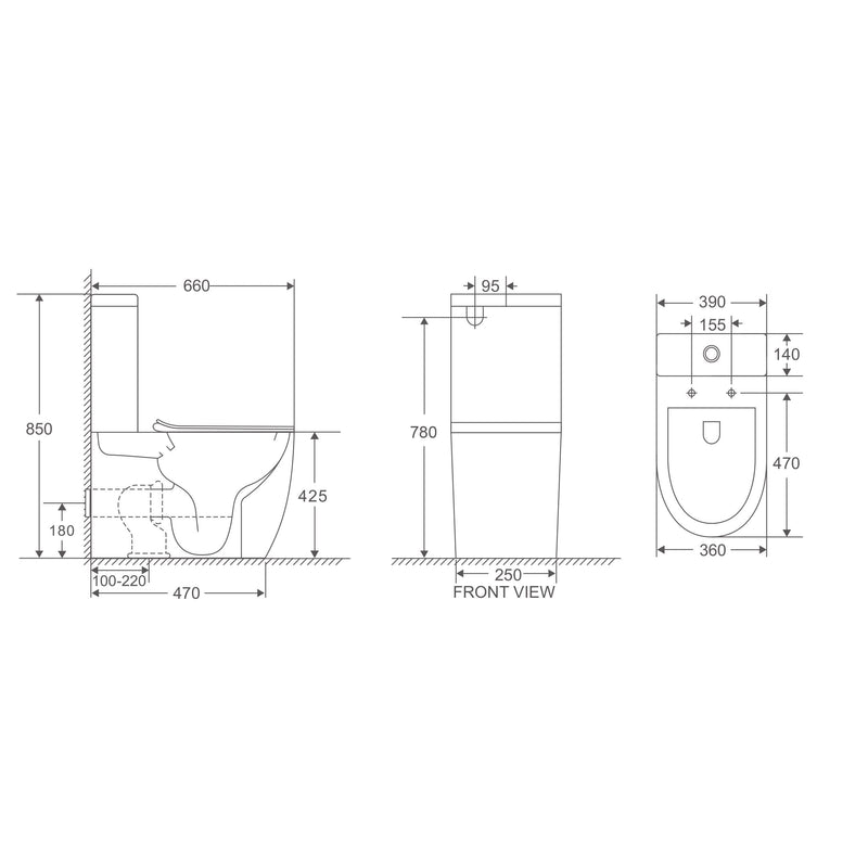 Cremona Tornado Rimless Vortex  Toilet Suite