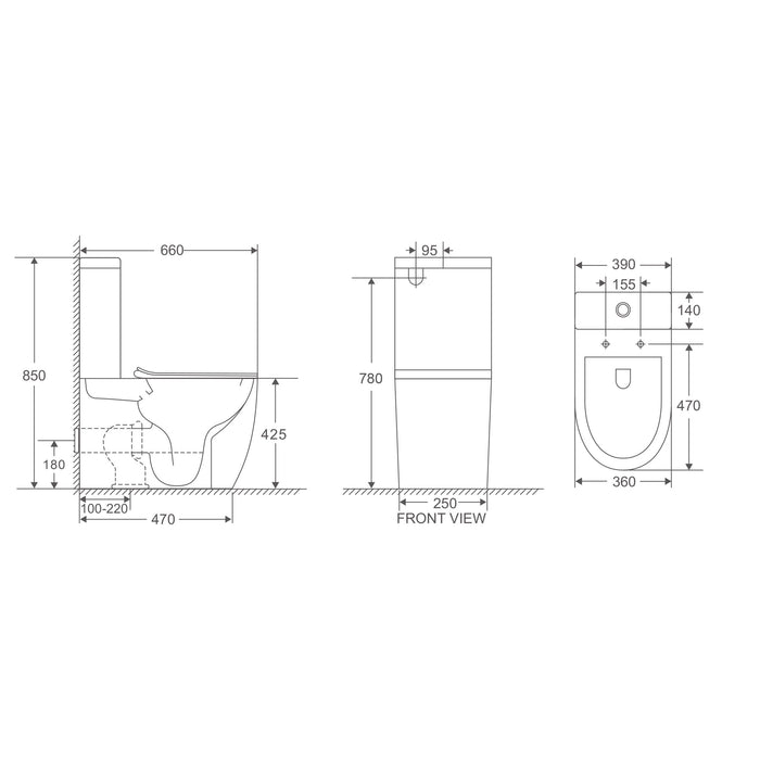 Cremona Tornado Rimless Vortex  Toilet Suite