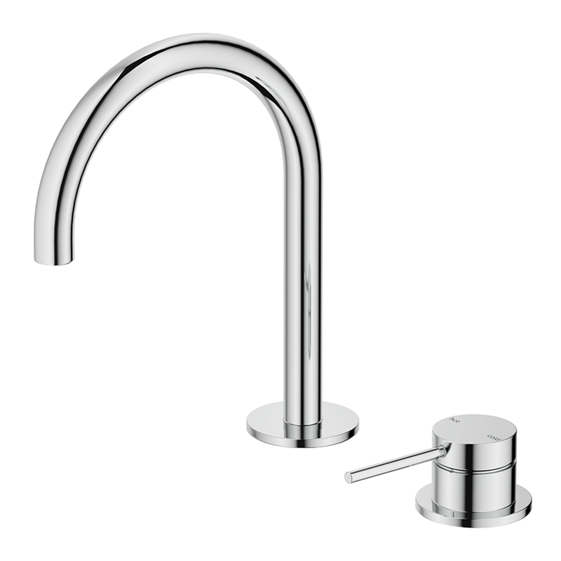 Mica Chrome Gooseneck Hob Basin Mixer Set