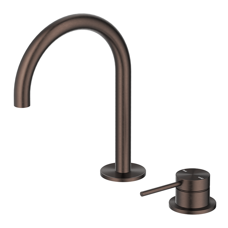 Mica Dusk Bronze Gooseneck Hob Basin Mixer Set
