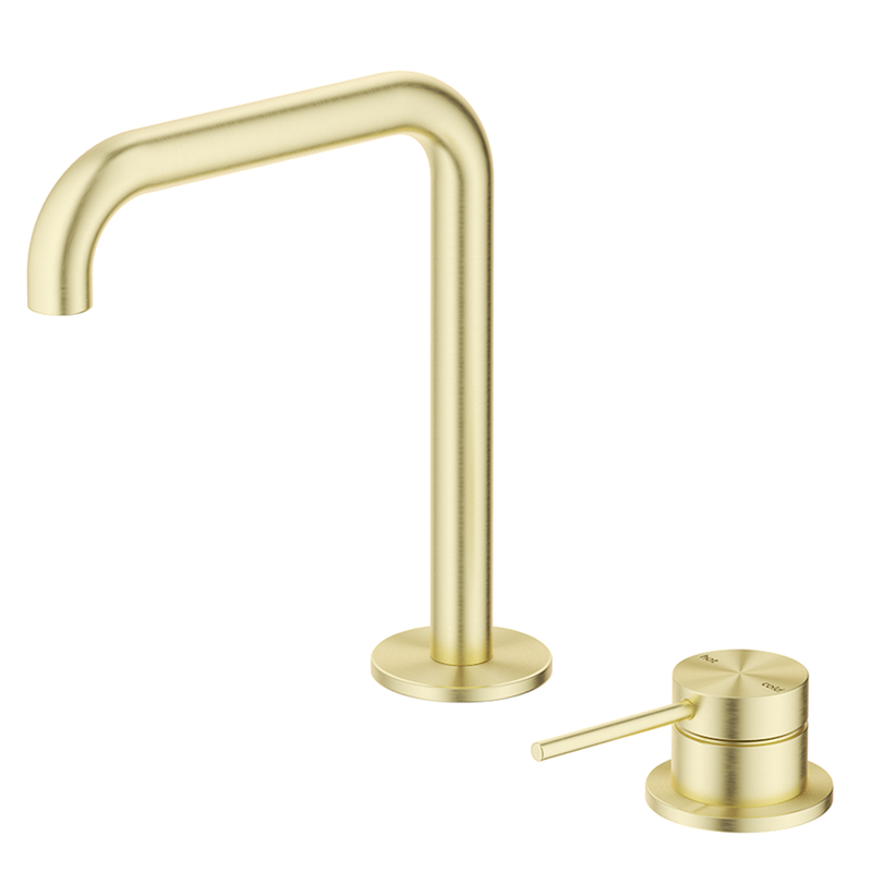 Mica French Gold Soft-Square Hob Basin Mixer Set