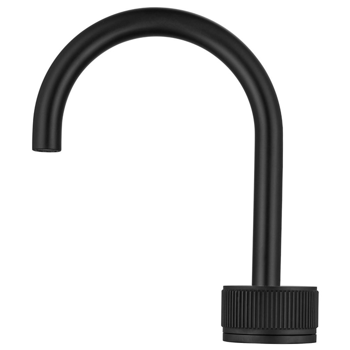 Mica Matte Black Fluted Gooseneck Hob Basin Mixer Set