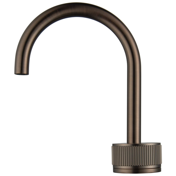 Mica Dusk Bronze Fluted Gooseneck Hob Basin Mixer Set