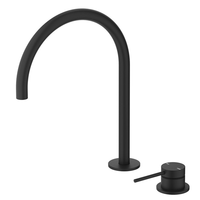 Mica Matte BlackGooseneck Hob Sink/Basin Mixer Set