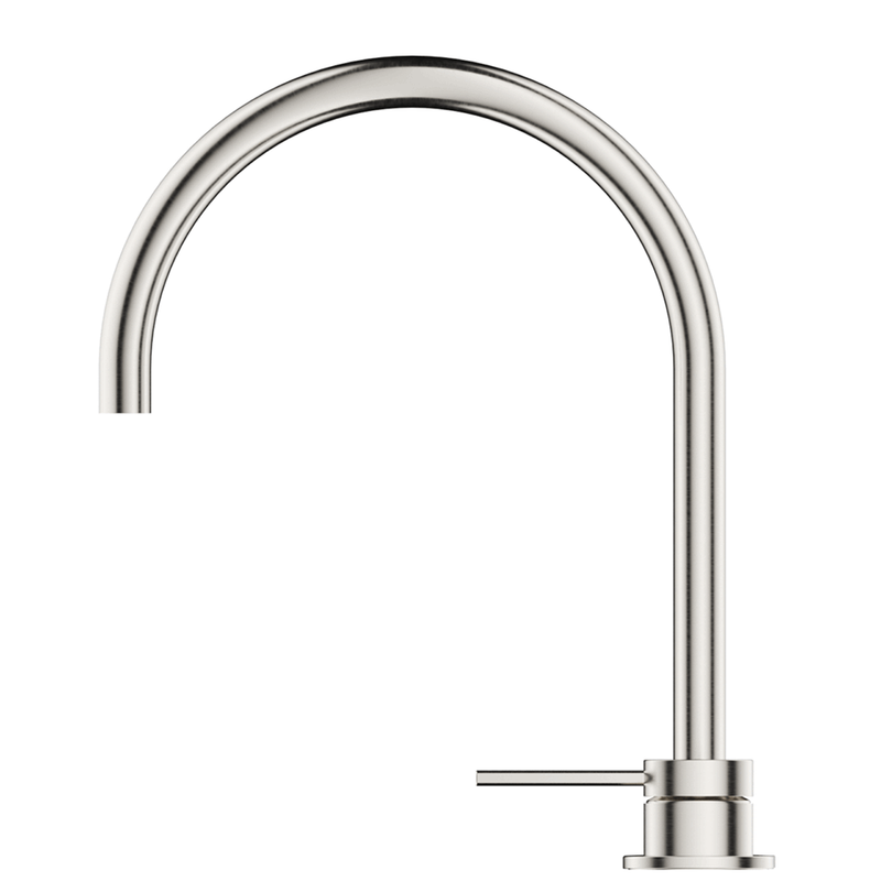 Mica Brushed Nickel  Gooseneck Hob Sink/Basin Mixer Set