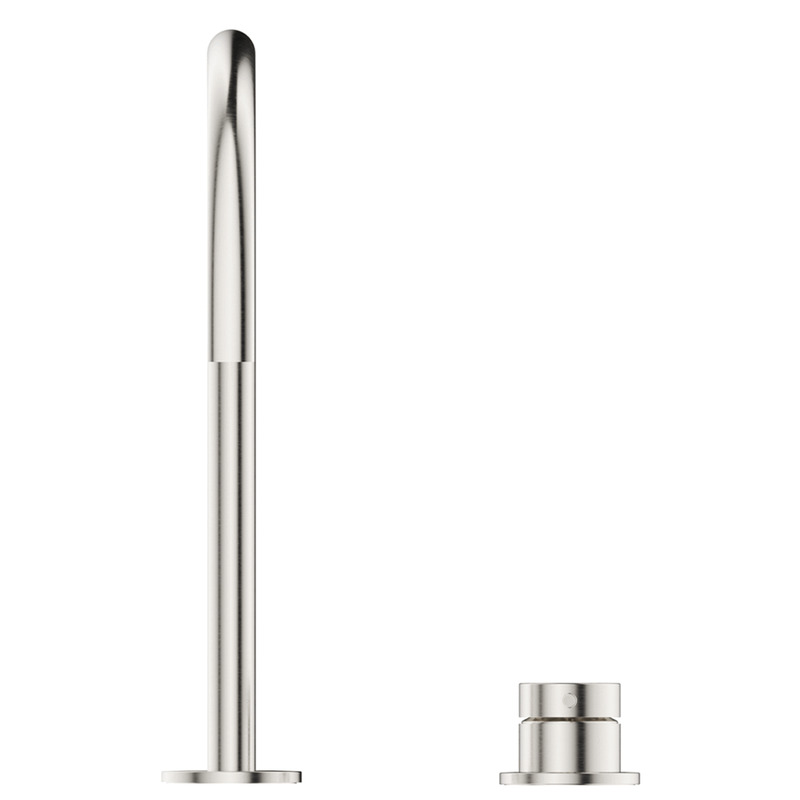Mica Brushed Nickel  Gooseneck Hob Sink/Basin Mixer Set