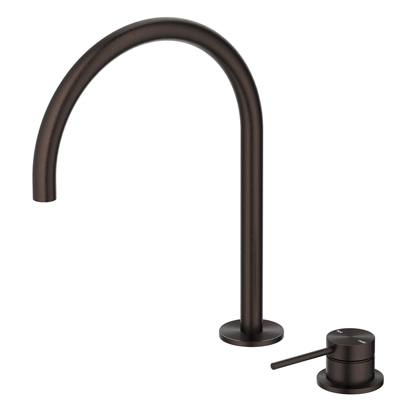 Mica Dusk Bronze Gooseneck Hob Sink/Basin Mixer Set