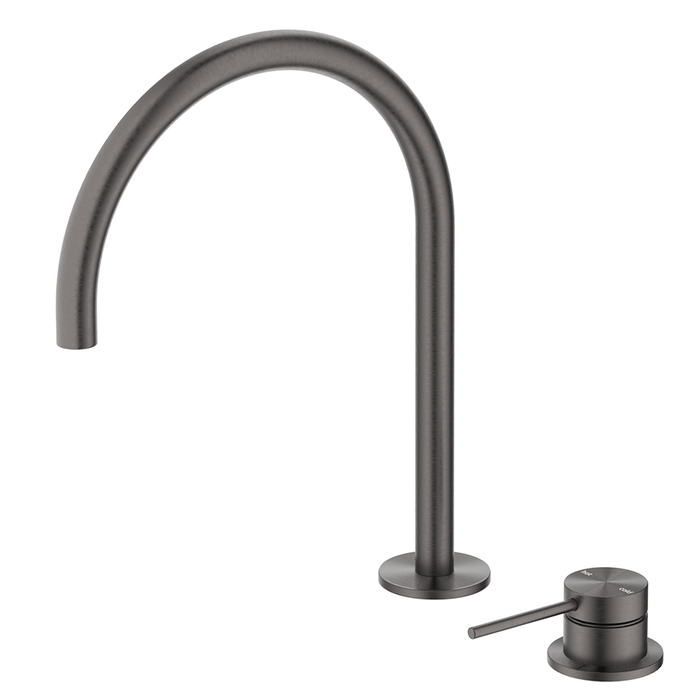 Mica Gun Metal Gooseneck Hob Sink/Basin Mixer Set