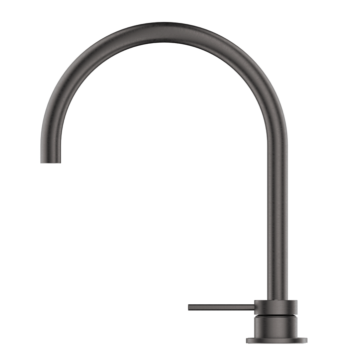 Mica Gun Metal Gooseneck Hob Sink/Basin Mixer Set
