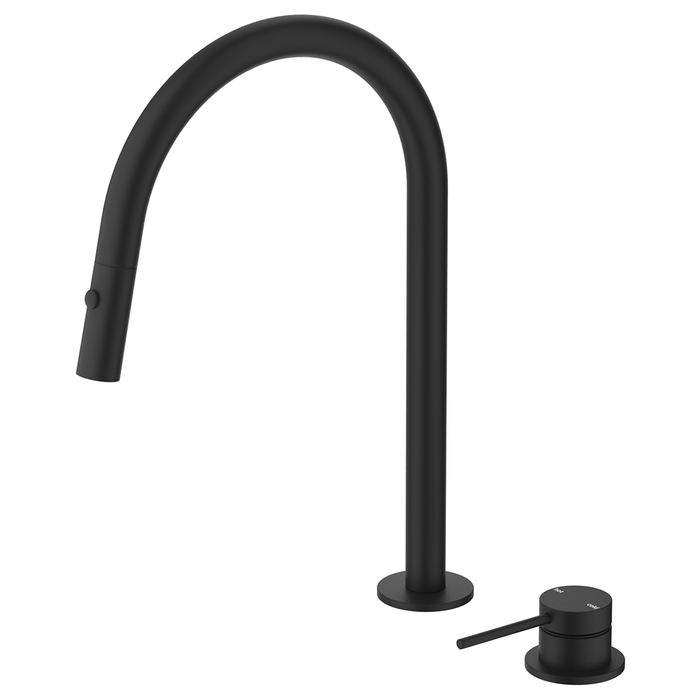 Mica Matte Black Pull-Out Hob Mixer Set