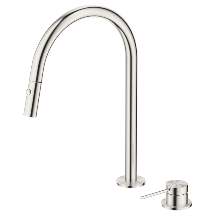 Mica Brushed Nickel Pull-Out Hob Mixer Set