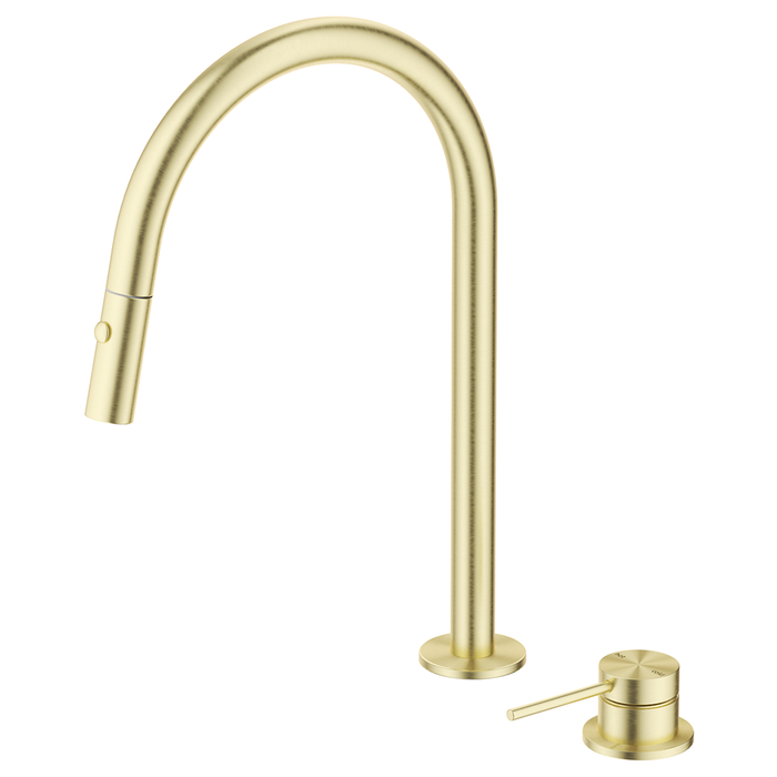 Mica French Gold Pull-Out Hob Mixer Set