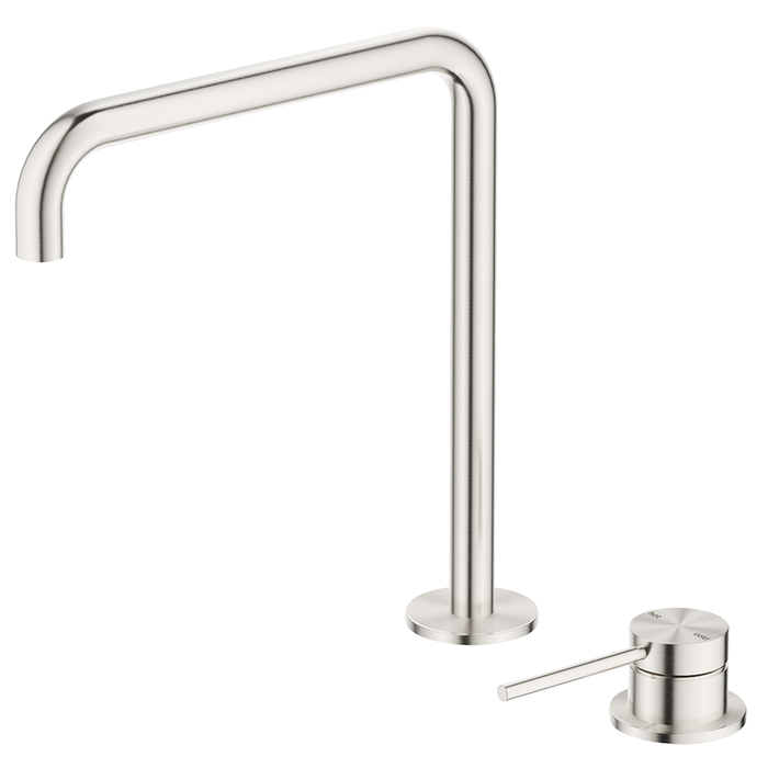 Mica Brushed Nickel  Soft-Square Hob Sink/Basin Mixer Set