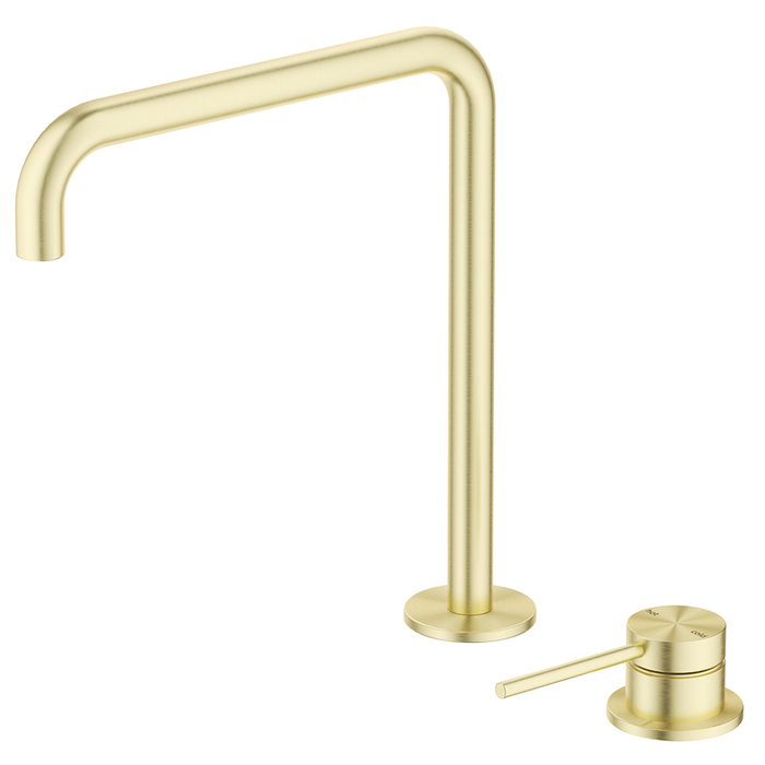 Mica French Gold Soft-Square Hob Sink/Basin Mixer Set