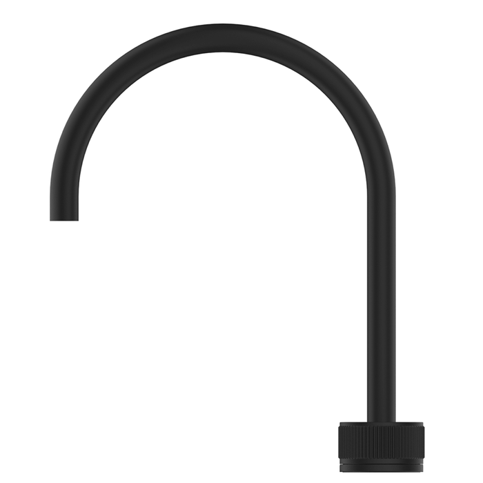 Mica Matte Black Fluted Gooseneck Hob Sink/Basin Mixer Set