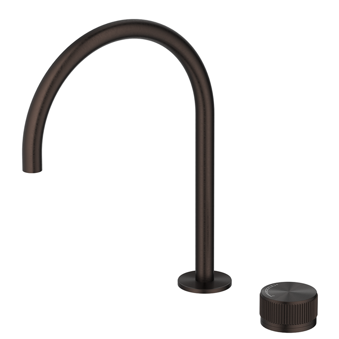 Mica Dusk Bronze Fluted Gooseneck Hob Sink/Basin Mixer Set