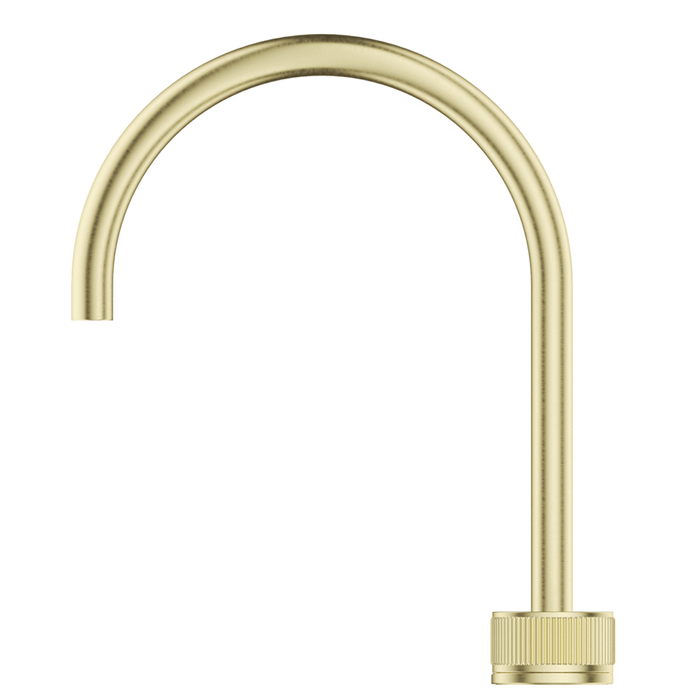 Mica French Gold Fluted Gooseneck Hob Sink/Basin Mixer Set