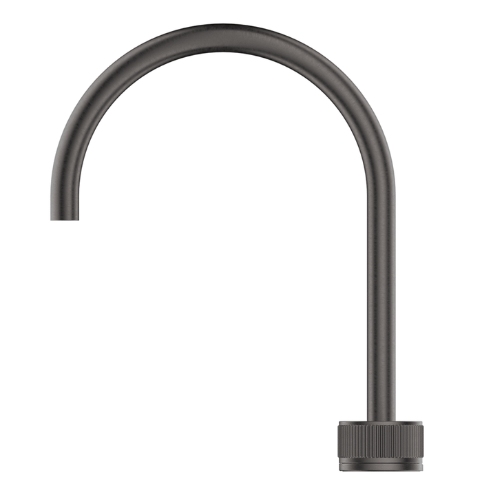 Mica Gun Metal Fluted Gooseneck Hob Sink/Basin Mixer Set