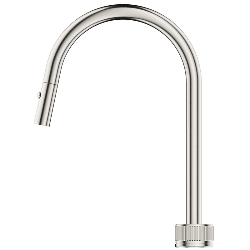 Mica Brushed Nickel Fluted Pull-Out Hob Mixer Set