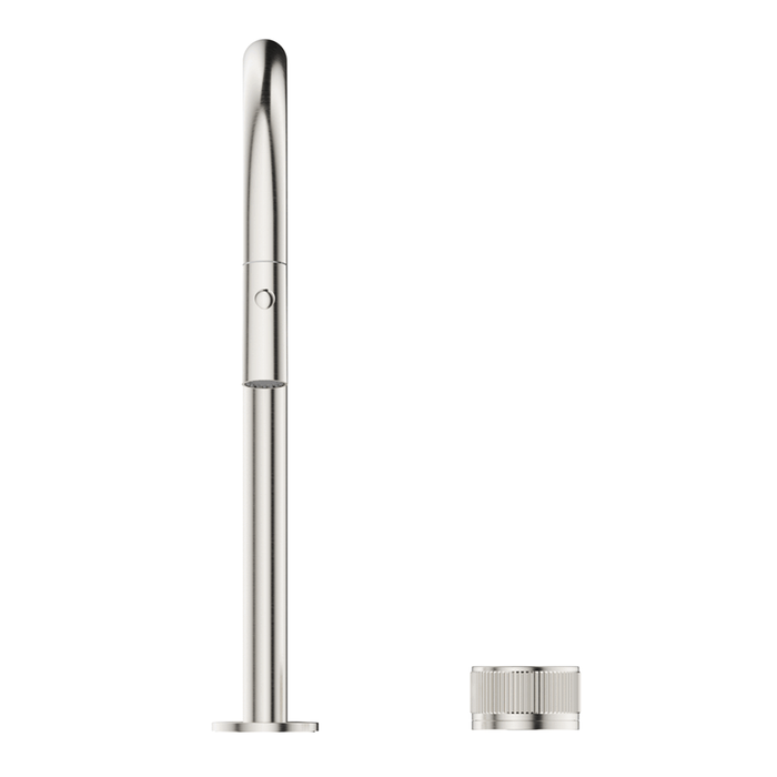 Mica Brushed Nickel Fluted Pull-Out Hob Mixer Set