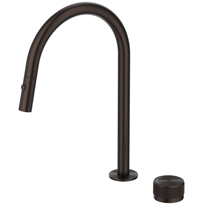 Mica Dusk Bronze Fluted Pull-Out Hob Mixer Set