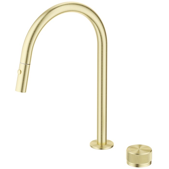 Mica French Gold Fluted Pull-Out Hob Mixer Set