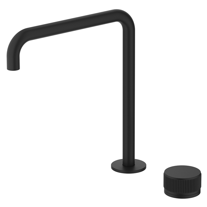 Mica Matte Black Fluted Soft-Square Hob Sink/Basin Mixer Set
