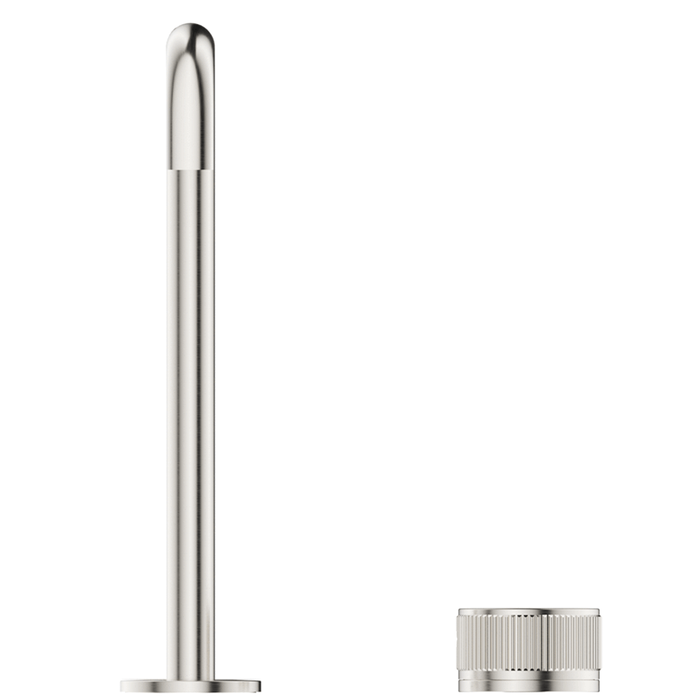 Mica Brushed Nickel Fluted Soft-Square Hob Sink/Basin Mixer Set