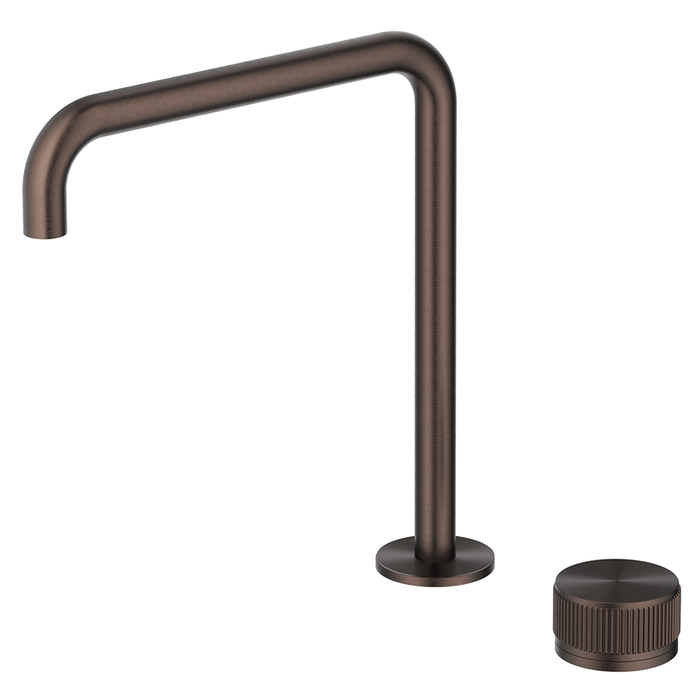 Mica Dusk Bronze Fluted Soft-Square Hob Sink/Basin Mixer Set