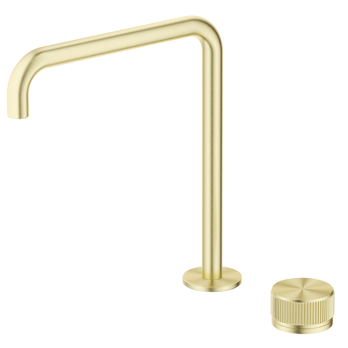 Mica French Gold Fluted Soft-Square Hob Sink/Basin Mixer Set
