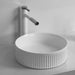 Flutted Matte White 360 x 360 x 120mm Round Above Counter Basin - Acqua Bathrooms