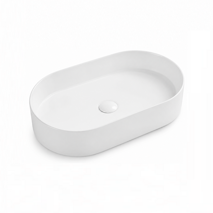 610mm Oval Gloss White Above Counter Basin