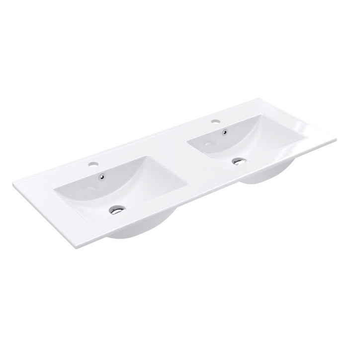 1200mm Double Bowl Slimline Standard Ceramic Top with Overflow