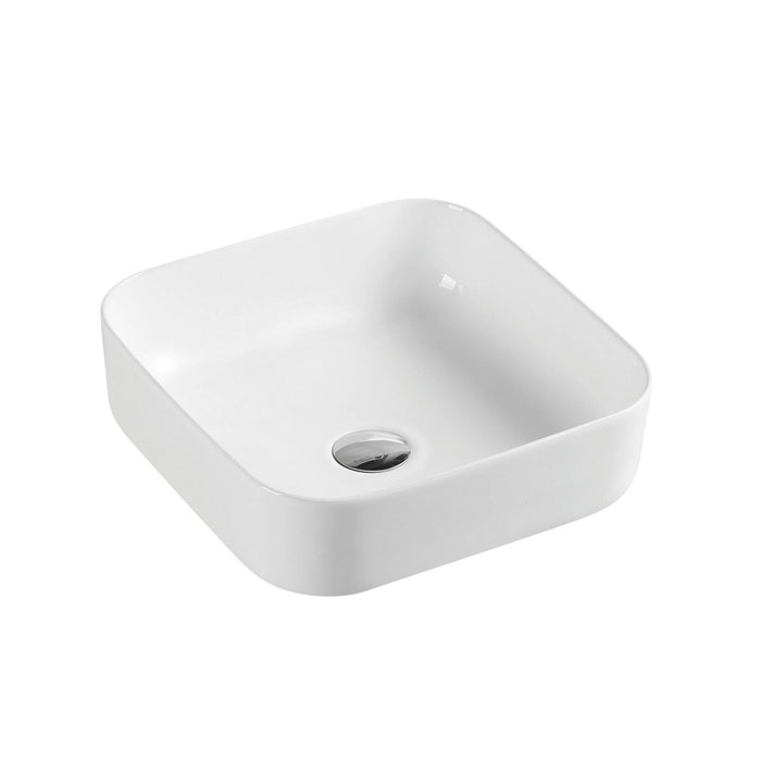 390mm Square Matte White Above Counter Basin