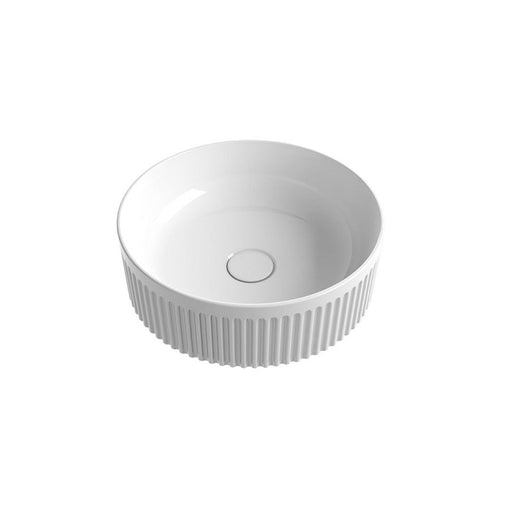 Fluted Round Matte White Above Counter Basin By Indulge® - Acqua Bathrooms