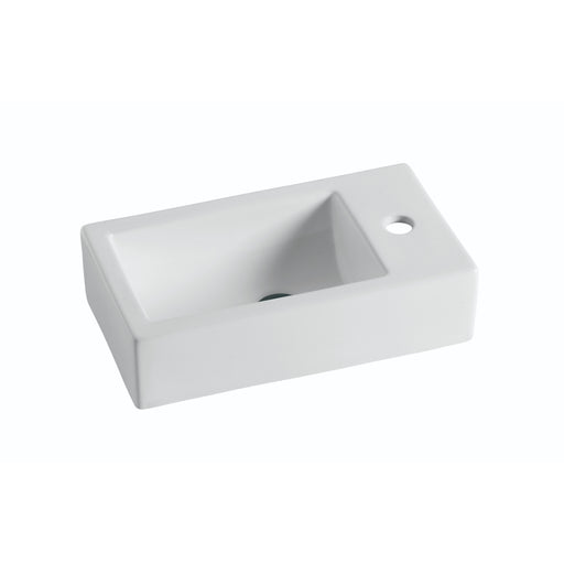 455mm Gloss White Wall Hung Basin - Right Taphole - Acqua Bathrooms