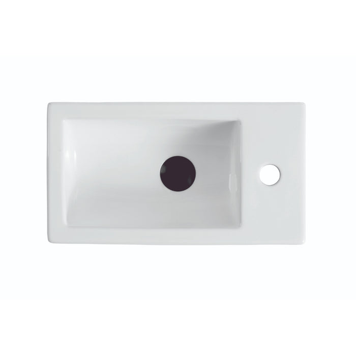 455mm Gloss White Wall Hung Basin - Right Taphole - Acqua Bathrooms