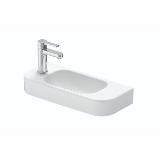 500mm Gloss White Wall Hung Basin - Left Taphole - Acqua Bathrooms