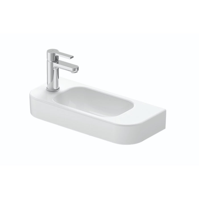 500mm Gloss White Wall Hung Basin - Left Taphole - Acqua Bathrooms