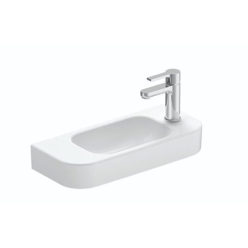 500mm Gloss White Wall Hung Basin - Right Taphole - Acqua Bathrooms