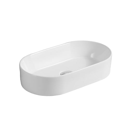 520mm Oval Gloss White Above Counter Basin - Acqua Bathrooms