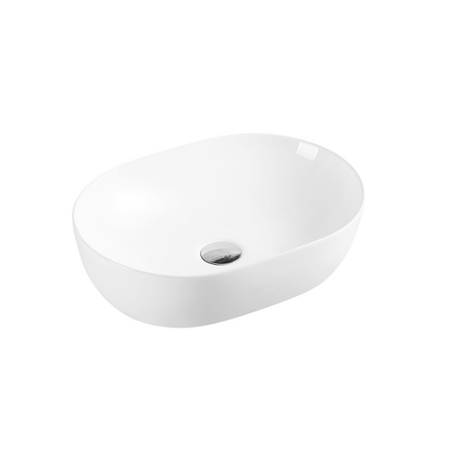 Oval Gloss White 485 x 350 x 130mm Above Counter Basin By Indulge® - Acqua Bathrooms