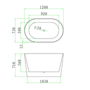Japan 1200 Soaking Round Freestanding Bath Tub - Acqua Bathrooms