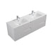 Indulge | Kelsa 1500 Fluted Double Matte White Wall Hung Vanity - Acqua Bathrooms
